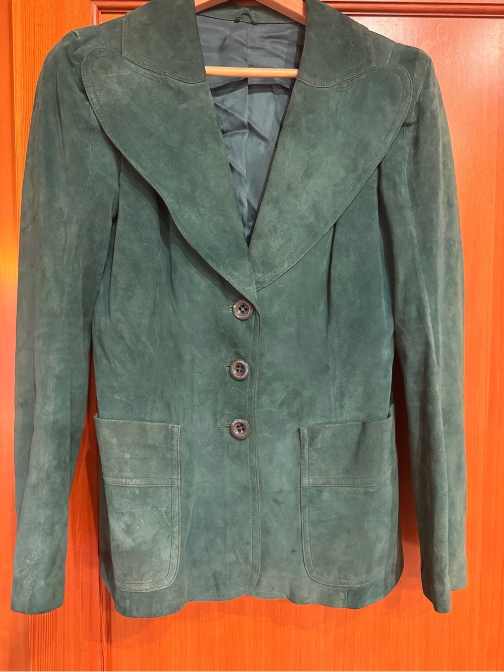 Vintage 70s Green Suede Jacket